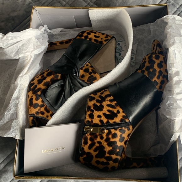 Louise et Cie Leopard Print Women's Shoes with Black Leather Bow - Size 8.5 - Picture 9 of 11